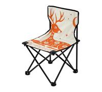 Amooorous Folk Orange Deer Sedie da campeggio pieghevoli per adulti sedia portatile ultra leggera per aspettare in fila con borsa per il trasporto per campeggio interno