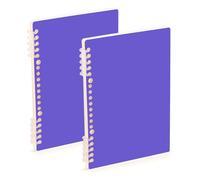 Amooorous Formato A5 blu ardesia tinta unita viola tinta unita spirale a righe larghe 21,1 x 14,5 cm, resistente all'usura composizione notebook a righe larghe 60 fogli per diario e lista delle cose