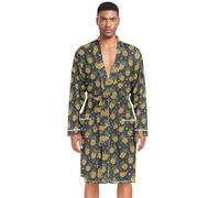Amooorous Fruit Ananas Mens Accappatoio Grande & Alto Mens Spa Robe Mens Nightwear Camicie Da Notte Uomo Camicie Da Notte Da Uomo Batti para dormir Hombres per Dormire L