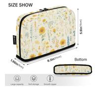Amooorous Giallo Daisy Flowers Pencil Box Grande Capacità Trucco Borse Grande Capacità Scrivania Organizer per Adulti High School bolsas para erramientas