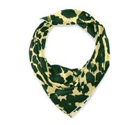 Amooorous Giallo Nero Leopard Print Quadrato testa di seta sciarpa dei capelli fazzoletto da collo funky seta testa sciarpa per le donne che dormono per l'inverno bufandas para mujer para frio