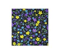 Amooorous Giallo Viola Fiore sciarpa di seta foulard scialle di seta avvolge per le donne per la sciarpa di Natale bufandas para mujer elegantes, Fiore Giallo Viola, Taglia unica