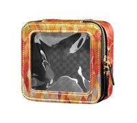 Amooorous Giclée Glow Flame Giclée Droplet Clear Makeup Bag Travel Beauty Bag Piccola borsa cosmetica per viaggio, Giclée Glow Flame Giclée Droplet, 1 size