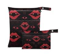 Amooorous Gothic Darkness Evil Labbra Occhi Rosso Impermeabile Costumi Da Bagno Borse 2 Pack Borsa per Pannolini Articoli Essenziali con Manici per Spiaggia Asilo