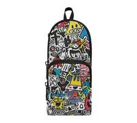 Amooorous Graffiti Art Trend Play Adesivi Nylon 3 Scomparti Matite Borse Studio & Multifunzionale Astucci Per Teen Cancelleria per Studenti College 1600ml