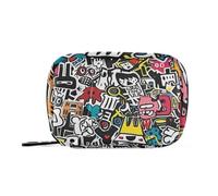 Amooorous Graffiti Art Trend Play Stickers borse medicine per le donne con scomparti staccabili attaccabile custodia pillola da viaggio per borsa