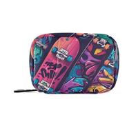 Amooorous Graffiti Skateboard borsa medica con scomparti staccabili conveniente pillola casi organizzatori per borsa, Skateboard Graffiti, 1 size