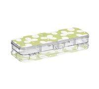 Amooorous Green Fresh Clover progettato scatola di matita trasparente in plastica a doppio piano duro penne caso per forniture di cancelleria con coperchio