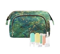 Amooorous Green Gold Dream Lakes Cosmetici Borse Portatile Medicine Bag Trucco Periodo Borsa per Toiletry Travel Kit Organizer, Laghi da sogno in oro verde, 1 size