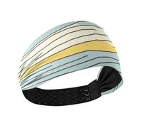 Amooorous Grigio Blu e Giallo Pallido Motivo a Strisce No Slip Fasce in tessuto Fascia elastica per il sudore per uso quotidiano Running lavaggio viso vendas para el pelo mujer