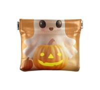 Amooorous Halloween Jack-o '-lantern unico PU pelle piccola moneta portatile mini portafoglio portamonete tasca per le donne, Halloween Jack-o '-lanterna Unica, 1 size