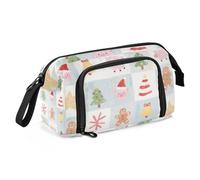 Amooorous Happy Christmas, astuccio per matite con maialino rosa, grande capacità, con scomparto per la scuola preppy per adolescenti