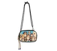 Amooorous Happy Cute Dogs Cross Body Bag per Mens Trendy con Cinghia Regolabile Casual Telefono Borsa Petto Avere un pasto bolso manos libres para mujer