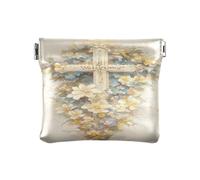 Amooorous Happy Easter White Crossing PU Leather Change Purse Unique Mini Cosmetic Case per uomo donna viaggio, felice, pasqua, bianco, attraversamento, 1 size
