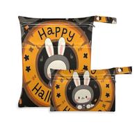 Amooorous Happy Halloween Cartoon Cute Rabbit impermeabile sacchetto asciutto 2 Pack viaggio essenziale per volare con maniglie per yoga, viaggio