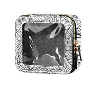 Amooorous Happy Valentine's Day - Borsa per trucco monocromatica e carina, trasparente, da viaggio, per articoli da toeletta, Buon San Valentino monocromatico, 1 size