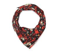 Amooorous Horror Farm Halloween Red Black Square seta testa sciarpa hijab moda sciarpa di seta per le donne avvolgere i capelli dormire per sera bufanda para mujer elegante