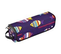 Amooorous Hot Hair Tools Borsa da viaggio con tappetino in ferro impermeabile custodia da viaggio per ferro arricciacapelli piastra asciugacapelli piatto, blu scuro cartone animato subacqueo