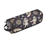 Amooorous Hot Hair Tools Borsa da viaggio con tappetino rimovibile resistente al calore, grande custodia da viaggio per raddrizzatori, ferro arricciacapelli, asciugacapelli, borsa da viaggio Space Boy