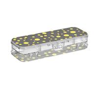 Amooorous I puntini irregolari gialli hanno progettato le custodie trasparenti delle penne della scatola di 2 strati per le forniture di cancelleria con il