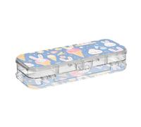 Amooorous Ice Cream Peach Blue progettato plastica matita box doppio strato trasparente penne caso per i bambini con coperchio