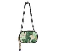 Amooorous Illustrazione Azalea Verde Scuro Nero Crossbody Borse per le Donne Comfort con Slot per Carte di Credito Casuale Telefono Busto Bag Camminare il cane bolsos de marca para mujer