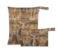 Amooorous in Center Of Golden Cathedral Stood A Madonna Dressed in White borsa da bagno riutilizzabile 2 Pack elementi essenziali da viaggio per bambino con manici per spiaggia, viaggio