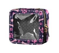 Amooorous La zampa dell'osso del fumetto della pesca stampa le borse di trucco trasparenti borse cosmetiche della borsa da toilette per il viaggio, Stampe di zampe ossee del fumetto pesca, 1 size