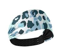 Amooorous Leopard Print Blu Raffreddamento confortevole fasce per le donne Fascia elastica per il sudore per il ciclismo make up Running bandas para la cabeza