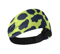 Amooorous Leopard Print Lime Verde e Blu Navy Raffreddamento allenamento fasce per le donne Fasce elastiche per capelli per le donne capelli per il lavaggio del viso viso Sport atletici cintas para el