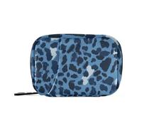 Amooorous Leopard Trendy Navy Blue borse della medicina con gli scomparti staccabili riutilizzabile 7 giorni pillola organizzatore per la borsa