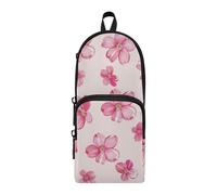 Amooorous Little Blush Flowers Nylon 3 scomparti grandi astuccio multiuso ed estetico artistico astuccio scuola cancelleria per donna college 1600 ml