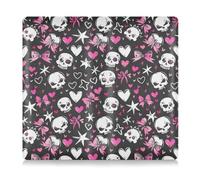 Amooorous Love You To Death Skull & Pink Heart PU Leather Car Registration and Insurance Card Holder Glove Box Organize for Documenti, Cards, Licenza