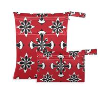 Amooorous Maltese Cross Manuscript borsa con cerniera per viaggio 2 Pack borsa bagnata per costume da bagno con manici per asilo nido, palestra