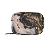 Amooorous Marmorizzato Moderno Nero Crema Rosa Oro Medicina Borsa per Viaggiare con Scomparti Staccabili Portatile Pillola Organizer 3 x al giorno per borsa