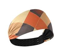 Amooorous Marrone Arancione Plaid no slip fascia per le donne Elastici per capelli per i capelli delle donne per l'escursionismo Atletico Sport basket vendas para el pelo mujer