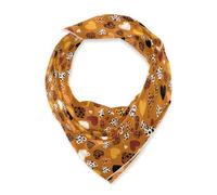 Amooorous Marrone Leopard Pattern Cuore Quadrato testa di seta sciarpa di capelli 35 pollici sciarpa di seta elegante collo sciarpe per le donne per la sera bufandas para mujer para frio