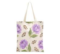 Amooorous Marrone Stampa Leopardo Fiori di Tela borsa del computer portatile con maniglie Tessuto Tote Bag Canvas Shopping Bags Per la spesa per il lavoro Bolsa de lona