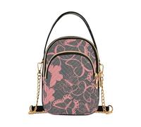 Amooorous Marsupio a tracolla alla moda con farfalla nera e pesca con multi tasche borsa per donne regali di compleanno per le donne, Farfalla nera e pesca, 1 size