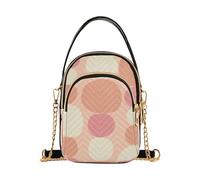 Amooorous Marsupio alla moda da donna con pois irregolari pesca e arancione con borsa multi tasche per donna essenziale per donne, pois irregolari pesca e arancione, taglia 1, Punti irregolari pesca e