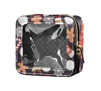 Amooorous Merry Christmas Cute Kids Snowflake Gift Clear Make Up Bag Beauty Bags Mini contenitori per trucco da viaggio, Buon Natale carino bambini fiocco di neve regalo, 1 size