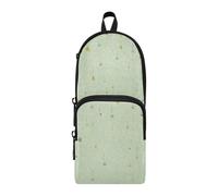 Amooorous Meteora colorata su sfondo verde Nylon 3 scomparti astuccio grande capacità scuola matita astuccio cancelleria per uomo elementare 1600 ml