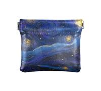 Amooorous Midnight Starry Sky Stars Sparkling Donna Pelle Portamonete Portafoglio Portatile Mini Portamonete Borse per Uomo Donna Viaggio, Cielo stellato di mezzanotte con stelle scintillanti, 1 size