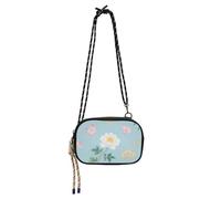Amooorous Mini borsa a tracolla da donna con nuvole di fiori di ciliegio giapponese, impermeabile, con cinturino regolabile, piccole borse nere Take a walk monedero para mujer