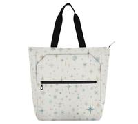 Amooorous Mochilas - Borsa per la spesa per bambini, studenti, adulti, calda, famiglia, fiocchi di neve, stelle, borsa per la spesa leggera con cerniera per la scuola e i giochi