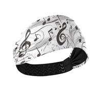 Amooorous Moda Musica Score Bianco no slip sport fascia elastica per capelli per la corsa Calcio Pallavolo cintas para el cabello de mujer