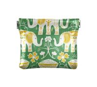 Amooorous Modello simmetrico a tema tailandese da donna in pelle PU portamonete Fancy Mini Card Holder portafoglio per uomo donna viaggio, Modello simmetrico a tema tailandese, 1 size