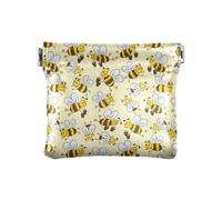 Amooorous Modello vettoriale Bee Happy Good LuckWomen Uomini Portamonete in Pelle Fancy Card Holder per Ragazze Donne Signore, vettore, modello, ape, felice, buona fortuna, 1 size