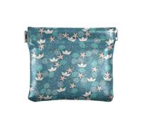 Amooorous Mondiale subacqueo verde in pelle PU portamonete portatile mini portafoglio porta carte per uomo donna viaggio, Verde Mondo Sottomarino, 1 size