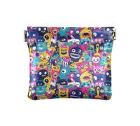 Amooorous MonsterWomen - Portamonete in pelle con chiusura a clip, per uomo e donna, da viaggio, Mostro colorato dei cartoni animati, 1 size